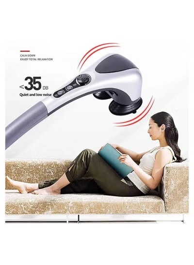 Handheld Double Head Heating Back Massager - Dual-head Heating Vibrating