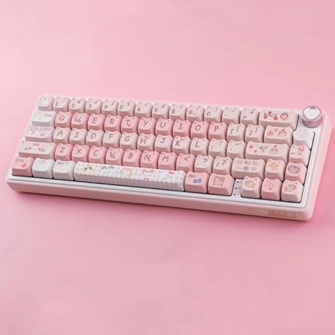 PBT KEYCAPS - 140 Keys Pink MAO Profile