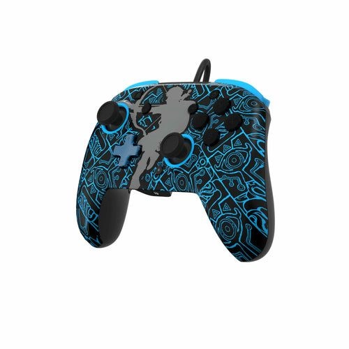 Nintendo Switch Sheikah Shoot Rematch Glow Wired Controller Black/Blue