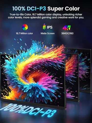 4K QLED Portable Monitor - B0GD64Z4KL 17.3" 3840 x 2160 Pixels