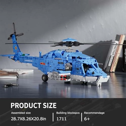 Military Helicopter - Large Compatible with Lego Sets
