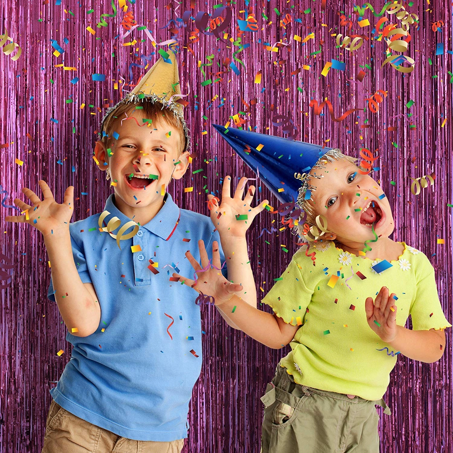Golden Foil Curtain - Pack of 4 Birthday