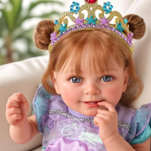 Reborn Baby Doll - 18 Inch Vinyl Brown Hair Ages 3+