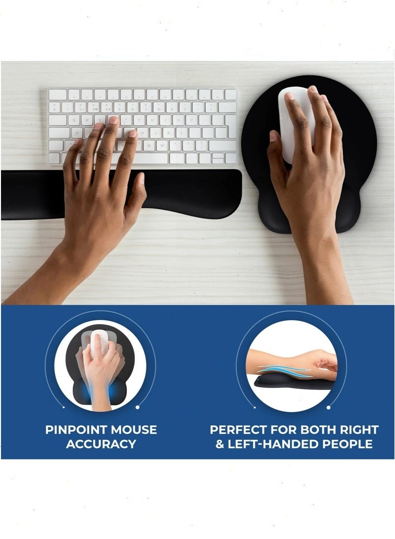 Ergonomic Mouse Pad Wrist Rest Set