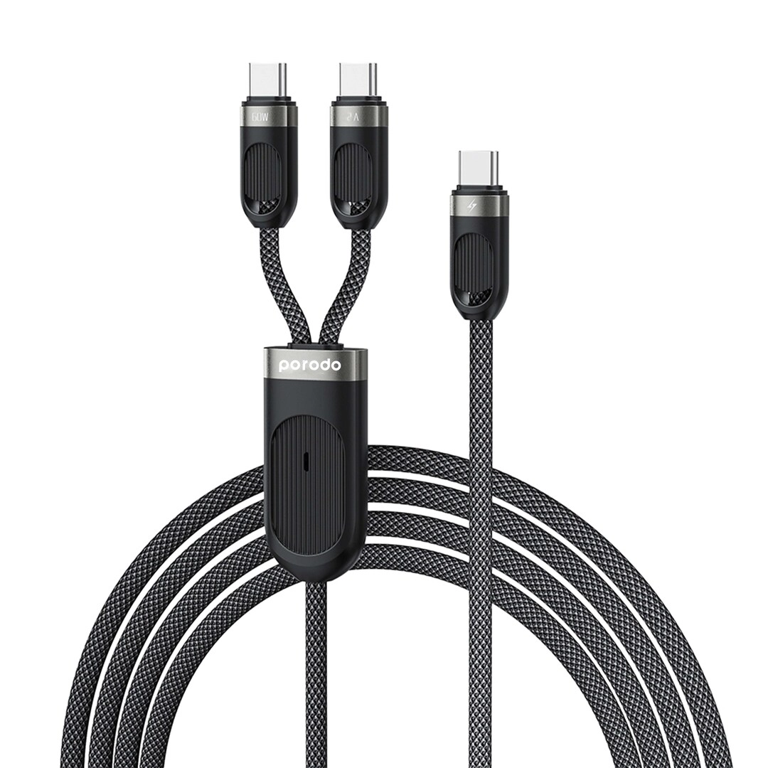 V-Smart 2in1 Cable 60W USB-C to USB-C 1.2m Braided