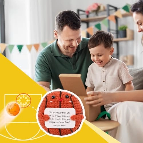 Crochet Positive Basketball Doll - 6.5 x 6.5 x 6.4 cm