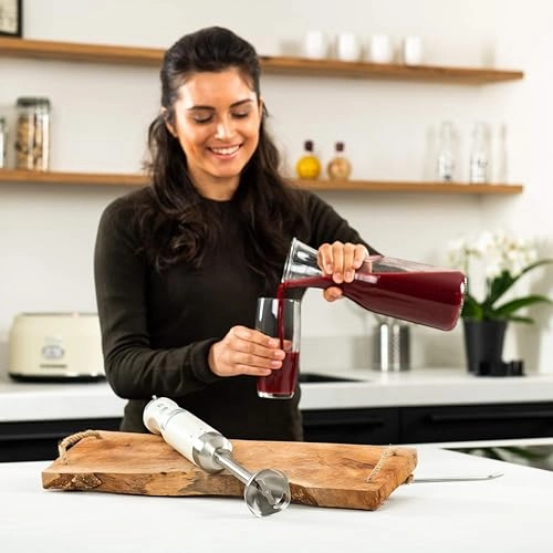 Retro Hand Blender - Stainless Steel, Detachable Foot