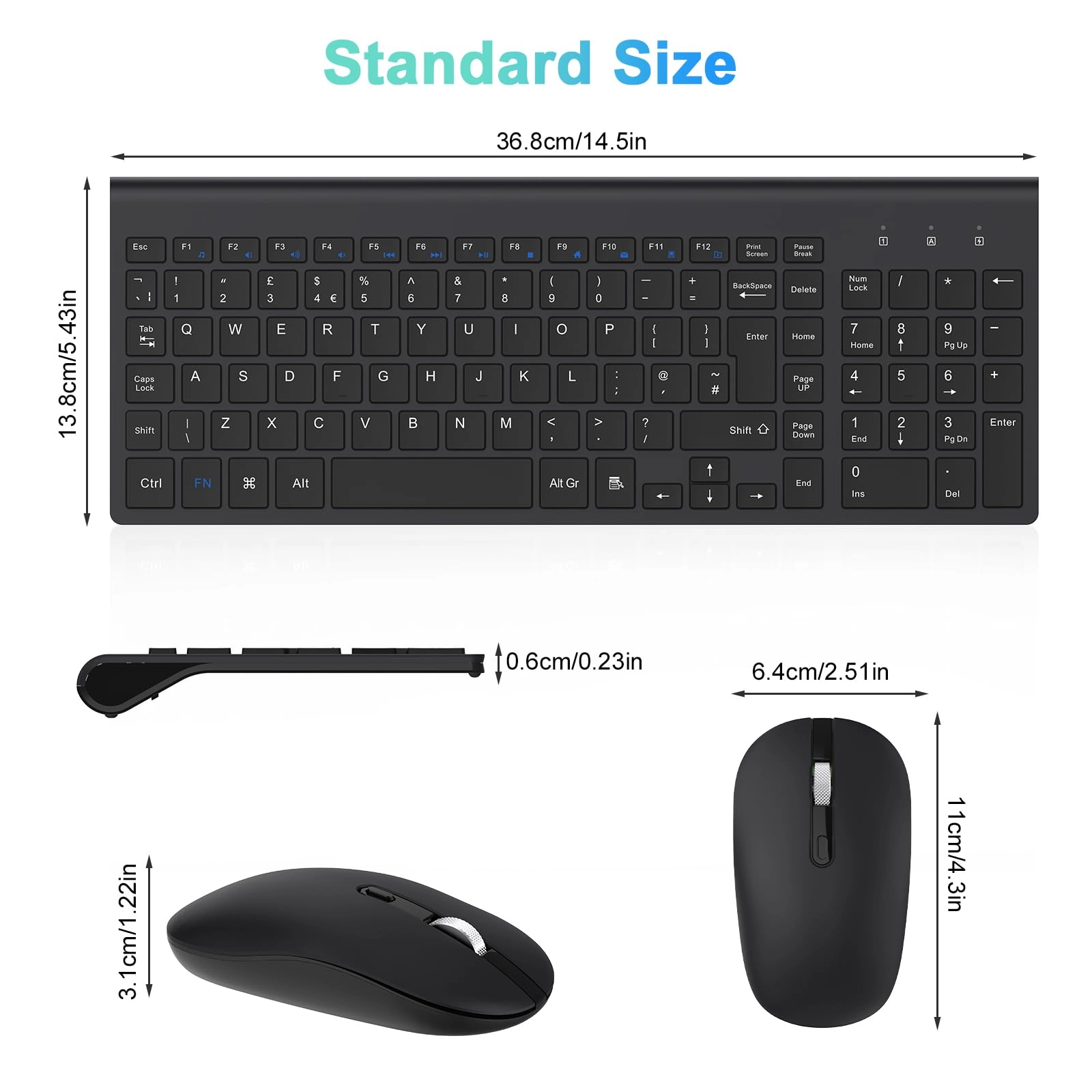 Wireless Keyboard Mouse Combo - UK Wireless