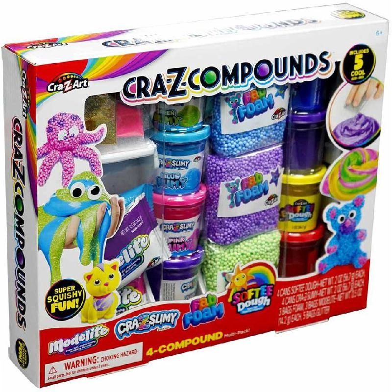 Cra-Z-Art Compounds Medium pack - Dough;Fab Foam;Slime;Plastic;Glitter 810g