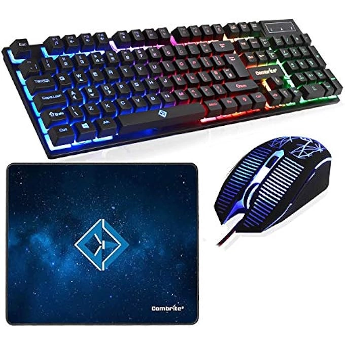 rayihni Keyboard + Mouse + Mouse Pad - UK Wired