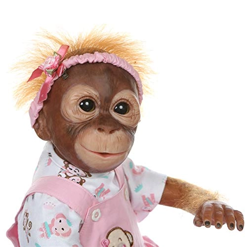 Reborn Monkey Doll - 21 inches (52cm) Silicone Vinyl Brown Ages 3+
