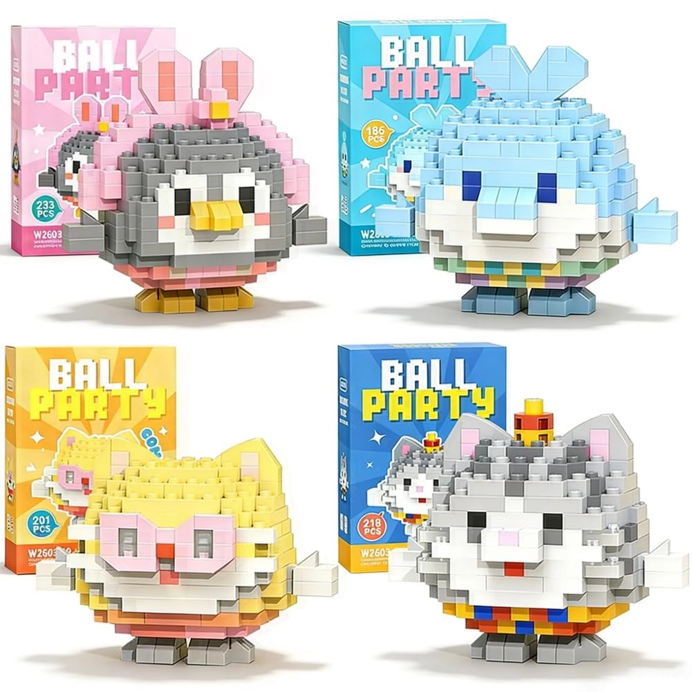 TERRIFI Micro Mini Building Blocks Kit - Cute Animal Blue Cat