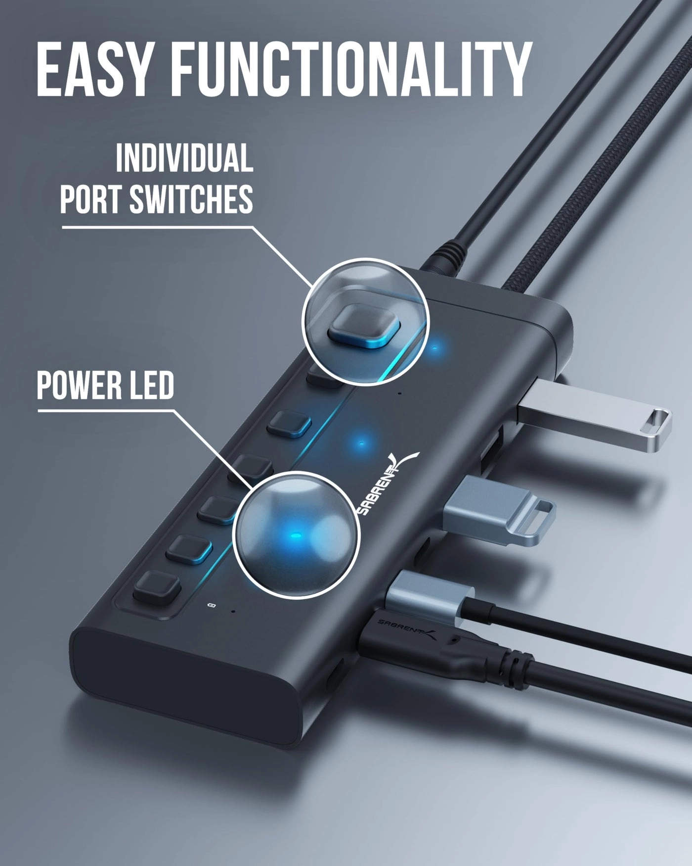 7-Port USB-C Hub - for Mac, PC, Steam Deck, ROG Ally