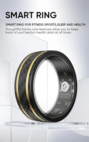 Smart Health Ring - Size 9 Black 7 Day Battery