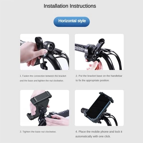 360° Rotating Bike Phone Holder - Handlebar Mount Fits 4.7-6.8 inches