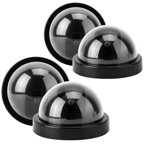 Dome Simulation Camera - 4pcs Black Red flashing Led Light