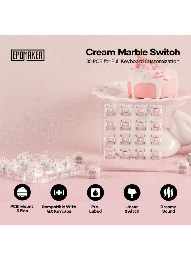 Cream Marble - 35 PCS