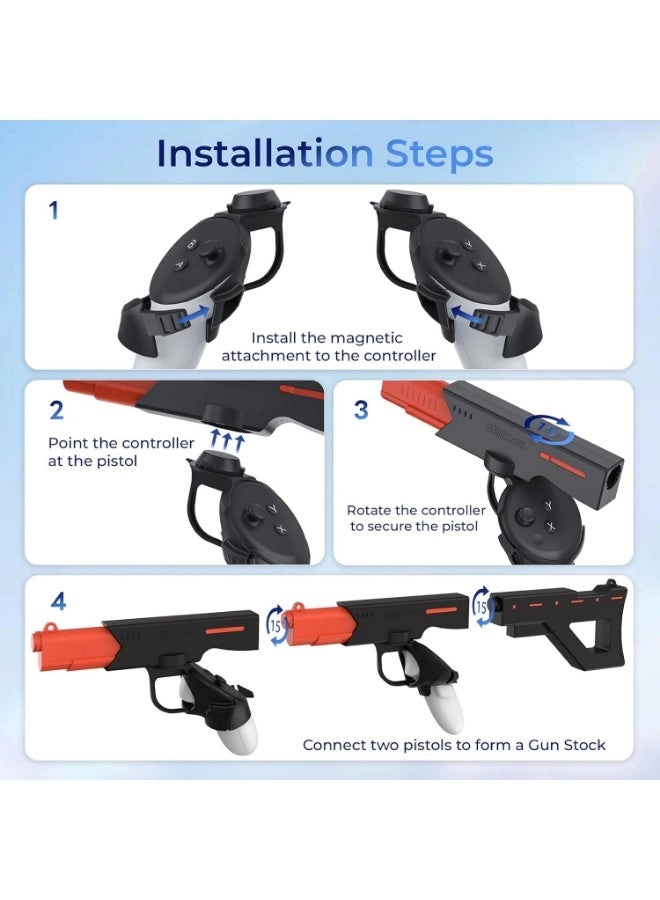 Magnetic VR Machine Gun/Pistol Model Controller Holder - Meta Quest 3S / Quest 3