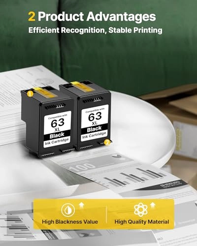 HP 63XL High Yield Black Compatible Combo Pack