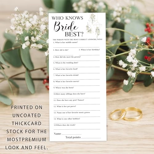 Who Knows The Bride Best - 25 piece(s) 16 years and up