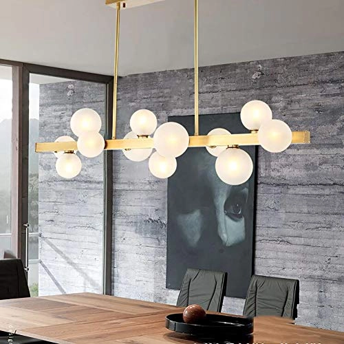 Creative Molecular Glass Bubble Ball Chandelier - 12 heads Golden