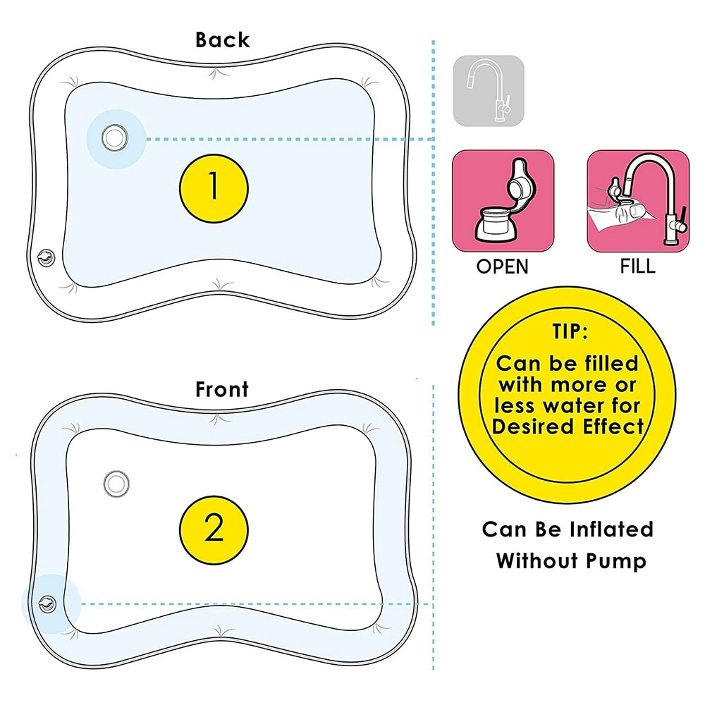 Baby Tummy Play Water Mat - Catch The Fish 3 to 12 mo