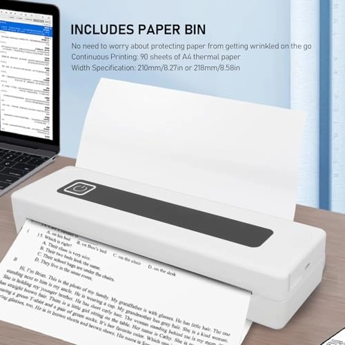 Portable Cordless Travel Printer - Thermal 210mm