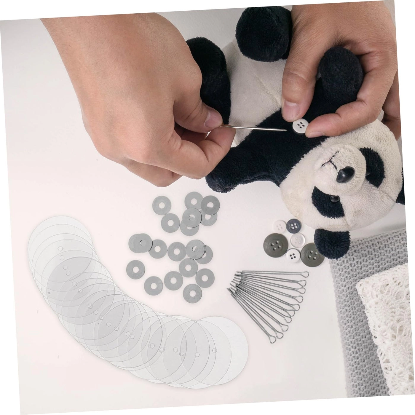 Doll Limb Connectors - 20 x acrylic gaskets 20 x metal gaskets 10 x metal clips