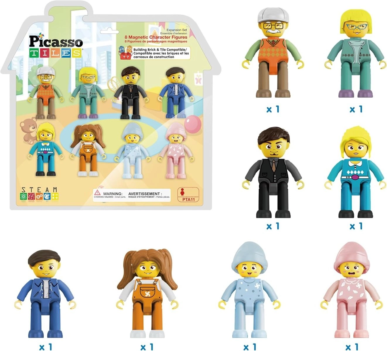 Magnetic Character Figures (ALGT-PTA03) 8 pcs