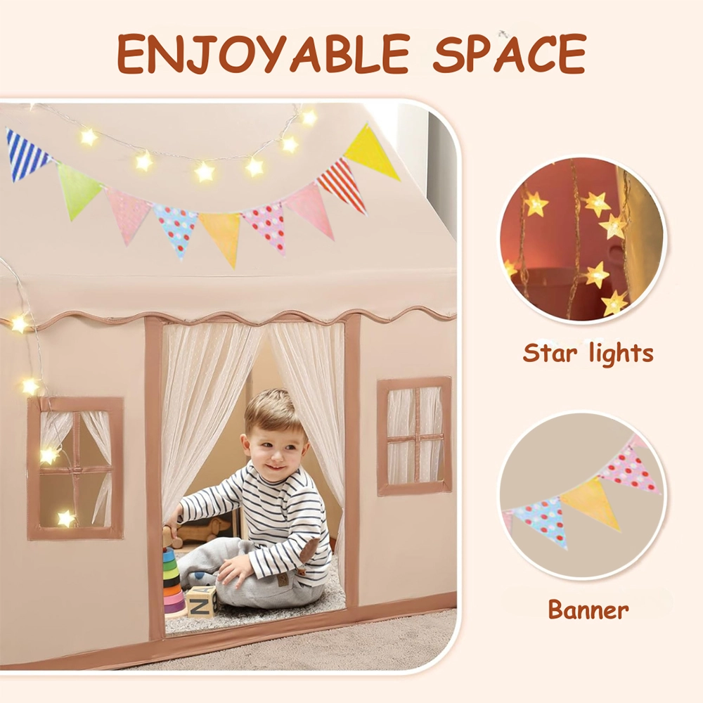 Play Tent House - Large Beige 120 x 100 x 130 cm