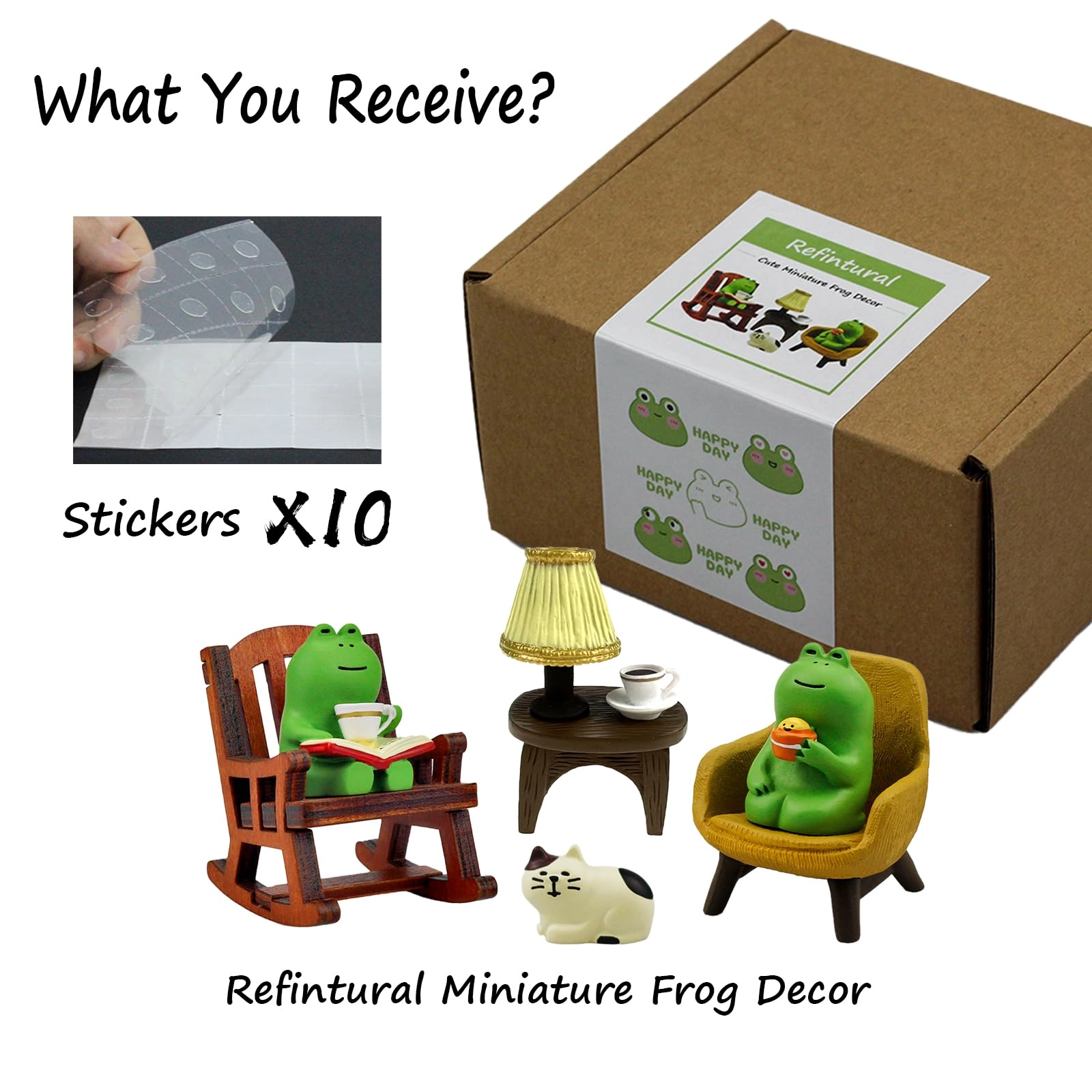 Miniature Frog Figurines - Plastic Resin Set
