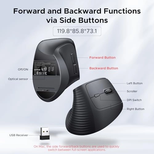 Vertical Ergonomic Mouse - Wireless