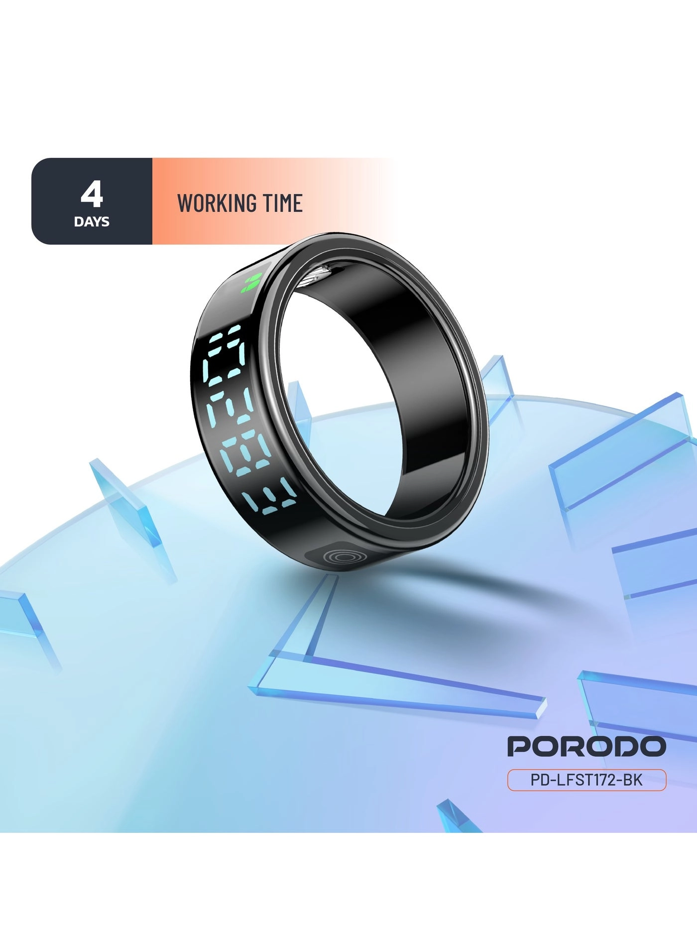 FitSync Smart Ring - Ring Size 7 (17.3mm) IP68 Water Resistant 16mAh