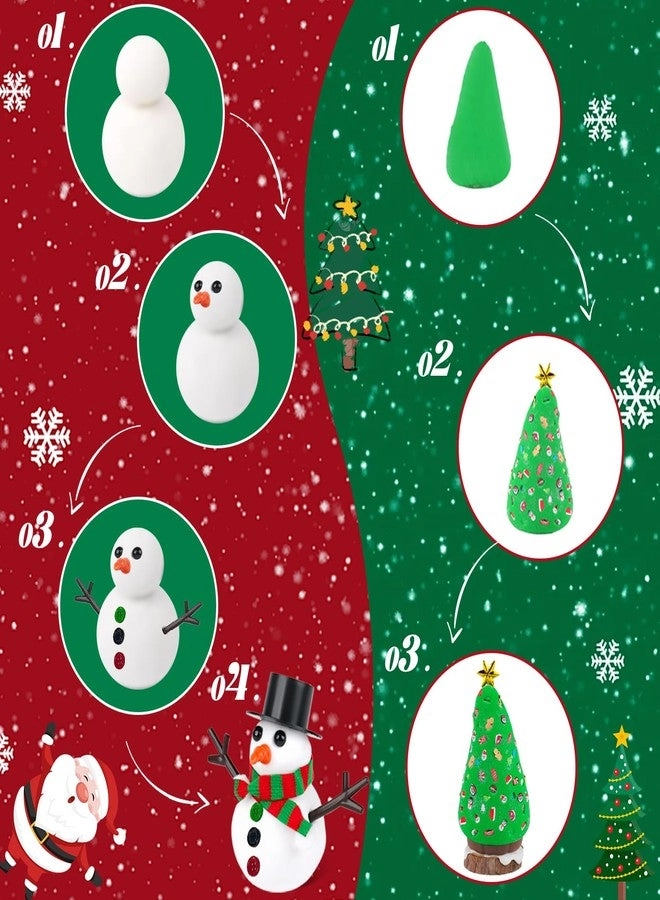 Build a Snowman & Christmas Trees Clay Kit - 24 pcs