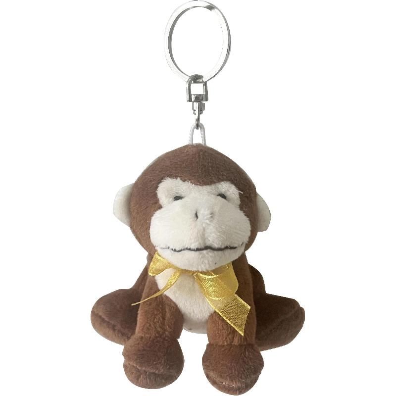 FLUFFY BUFF Soft Plush Monkey - Brown Keychain