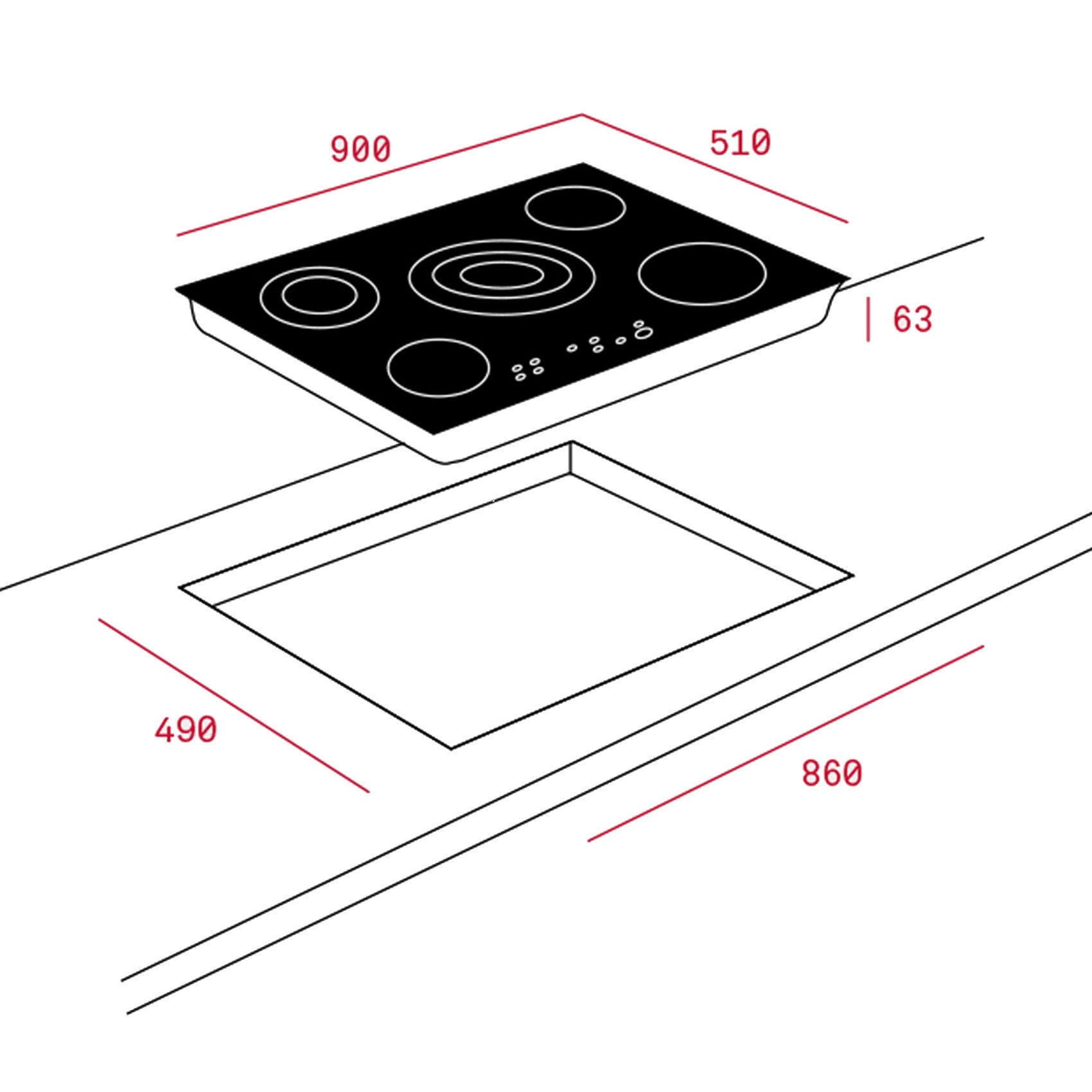 TR 951 Ceramic hob
