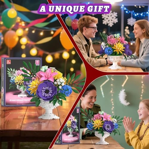 Flowers Bouquet Building Set - 1081 PCS