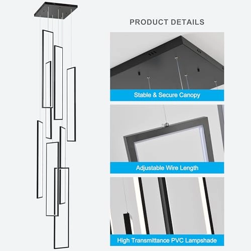 LED Dimmable Chandelier - 8-Lights 170W 300cm