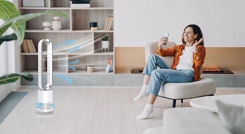 Air Cooler With Air Purification - 80° Body Sway Sensitive Touch Keys Remote Control