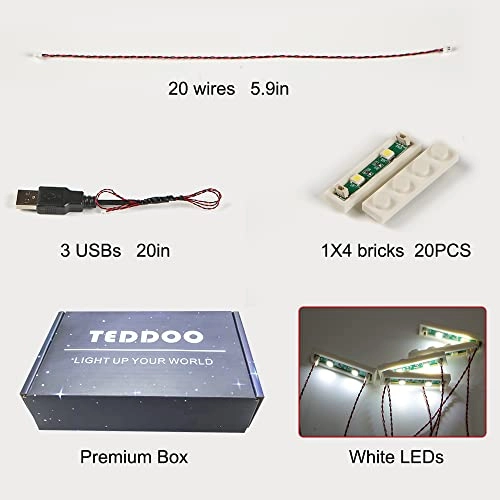 1X4 LED Lighting Kit - 20pcs USB Powered Warm White