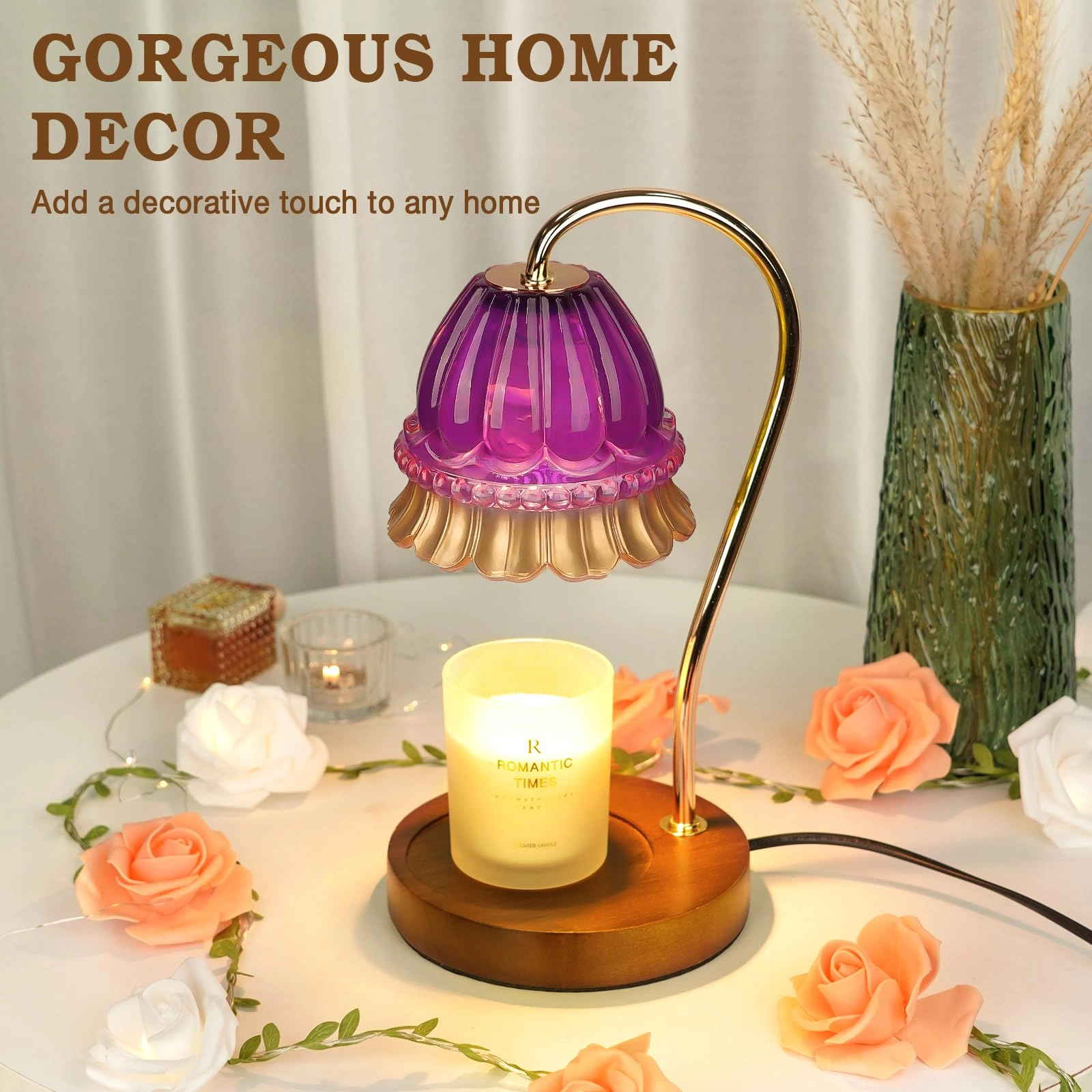 Candle Warmer Lamp - Purple Timer Dimmable