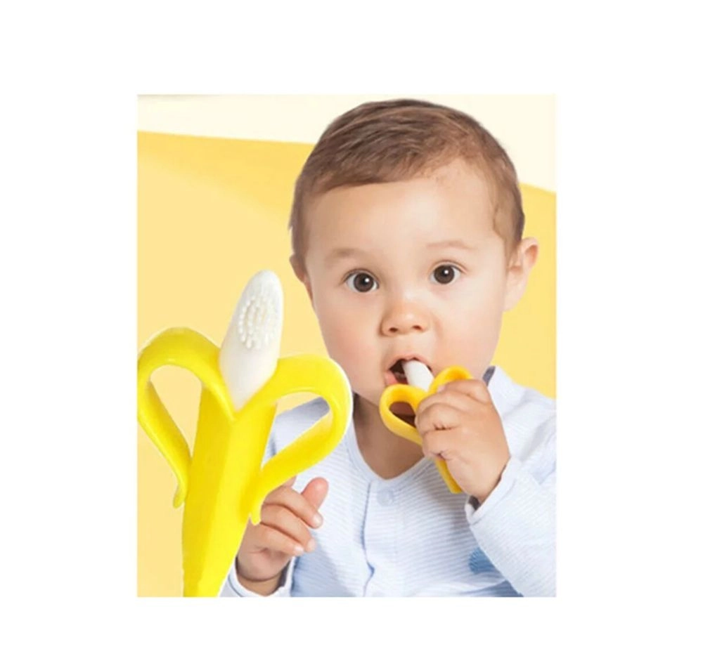 Baby Banana Toothbrush And Teether - 100% food grade silicon