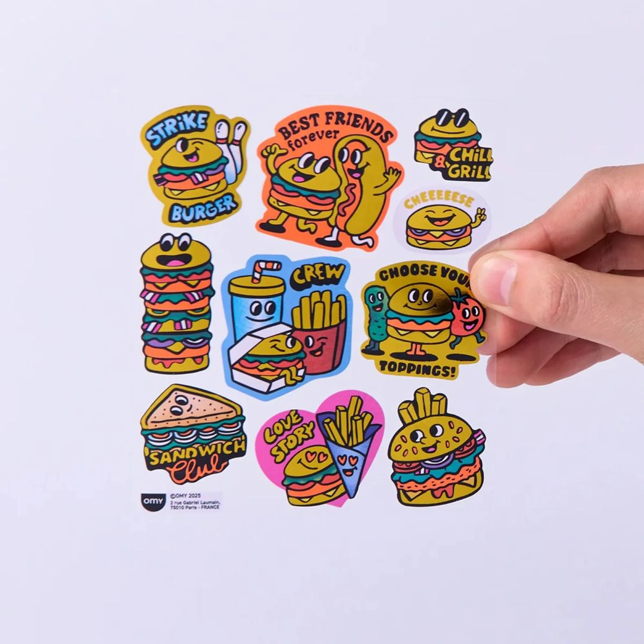 Burger Sticker Book 6 pcs