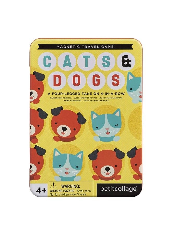 Cats & Dogs Magnetic Four In A Row - Travel Portable Tin