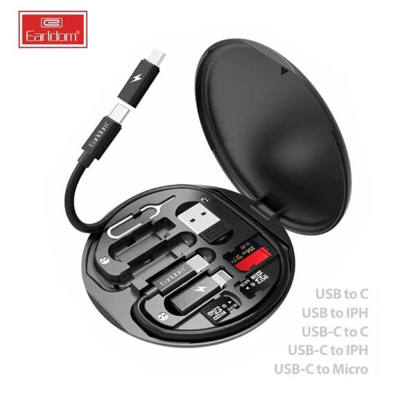 Earldom EC148 Cable USB-C to USB-C + Card Storage Set Cable