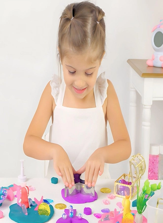 Mermaid Sensory Dough Kit - 3 Jars Cutters Stampers