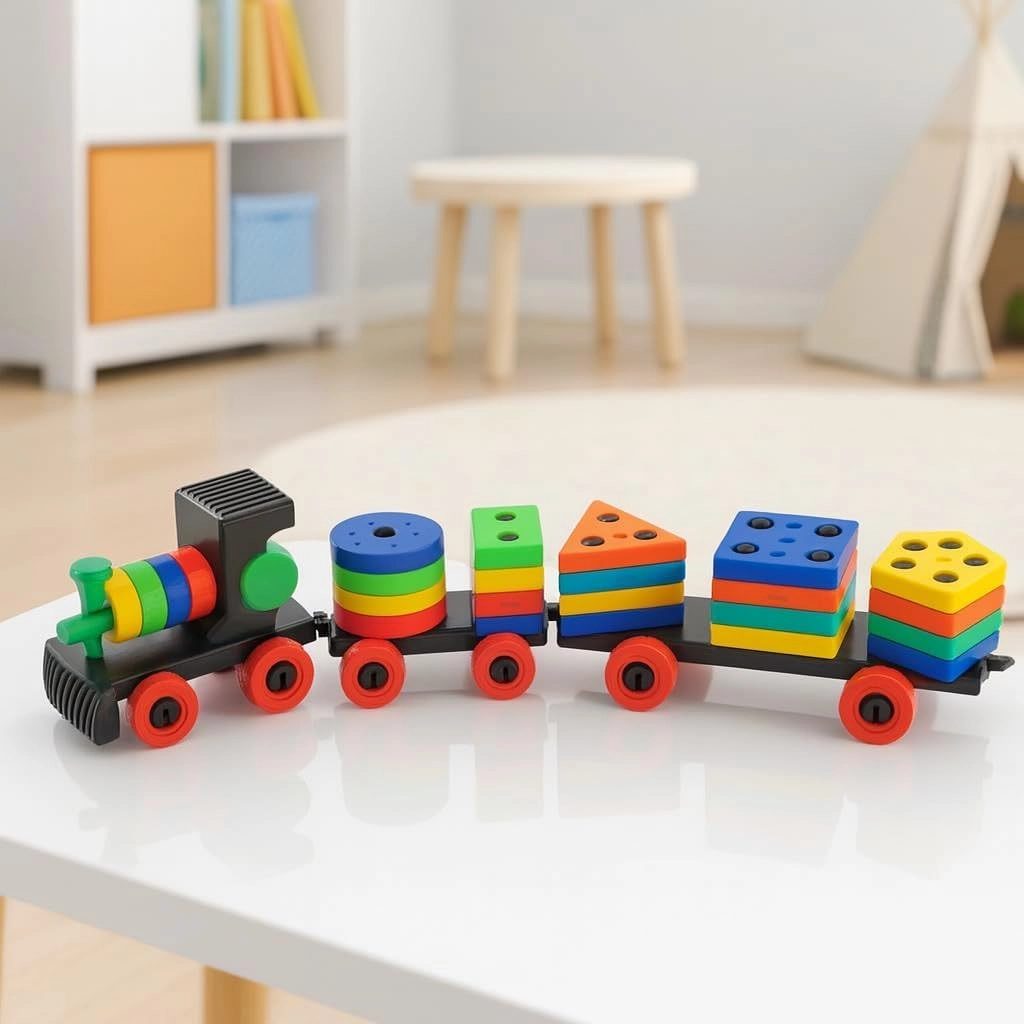 Shape Sorting Stacking Train - 3 Years And Up 1 Piece