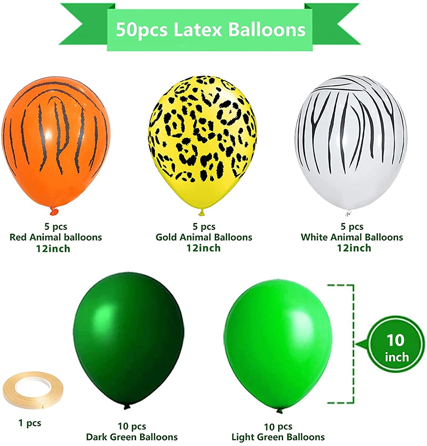 Safari Theme Party Balloons - 40pcs All