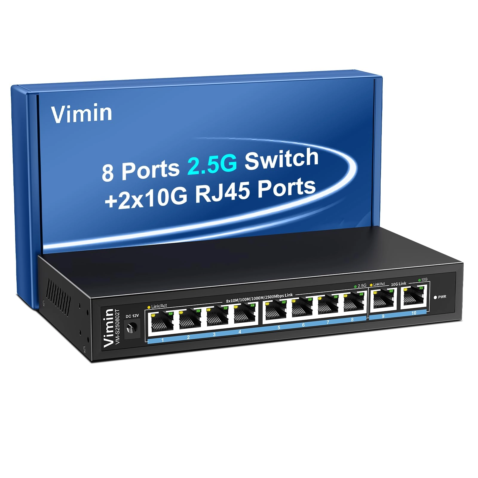 VIMIN 8x2.5G Ethernet(Unmanaged) 10-ports