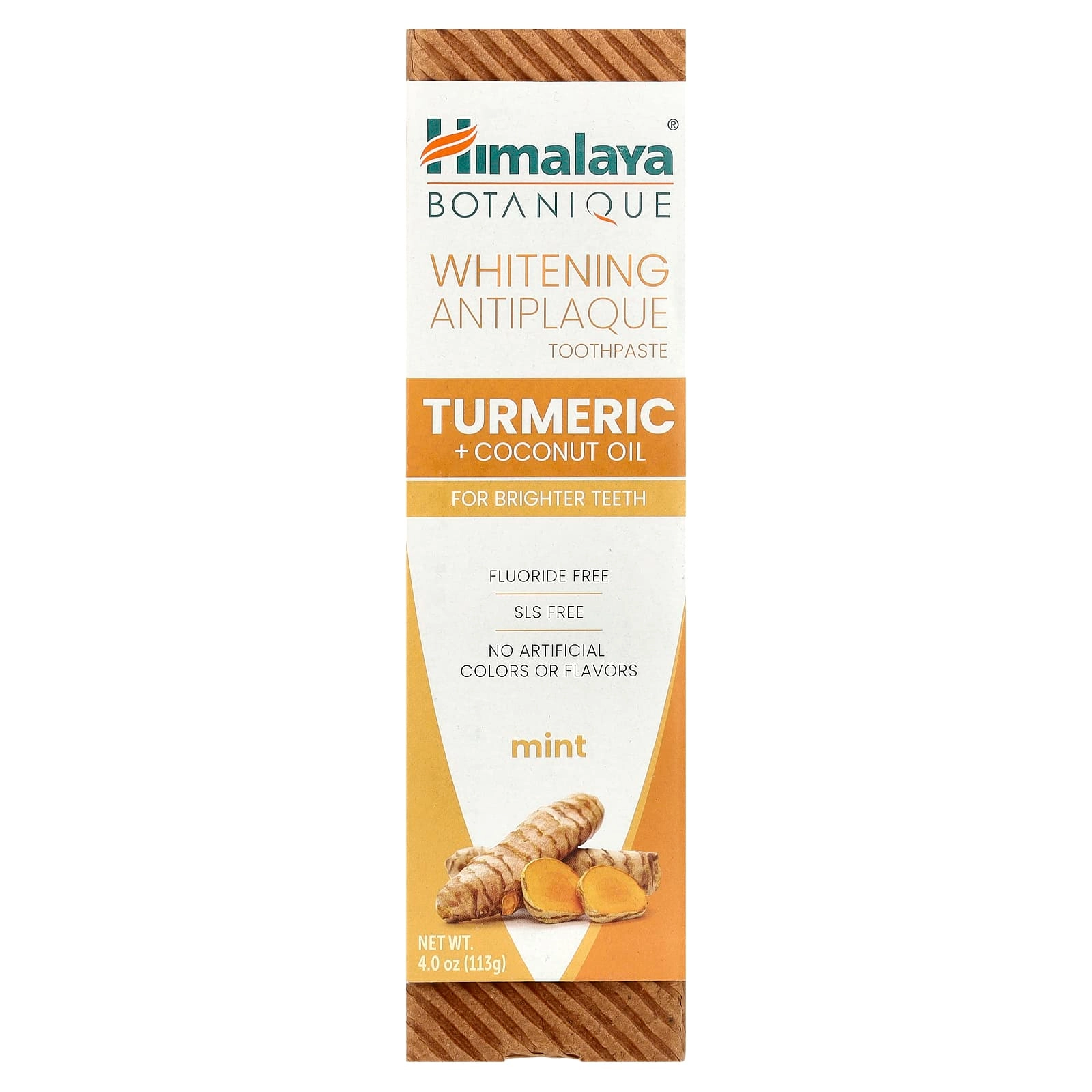 Whitening Antiplaque Turmeric Coconut Oil Mint Toothpaste 113 g